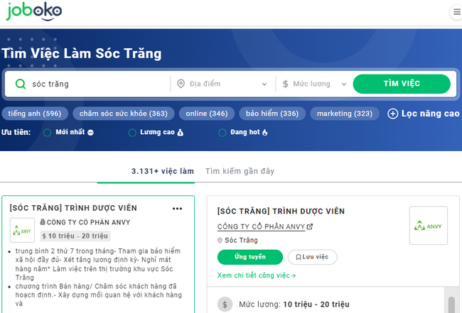 viec lam soc trang