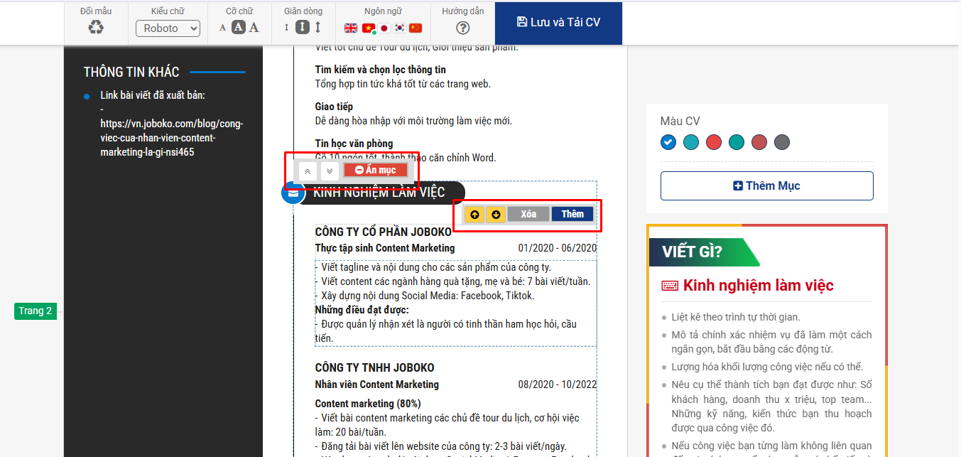 Tạo CV trên máy tính