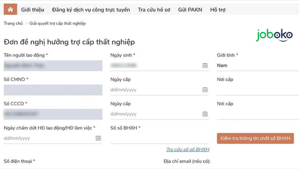 lam bao hiem that nghiep online