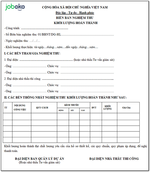 tuyen tap cac mau bien ban nghiem thu 2020 chuan hien nay