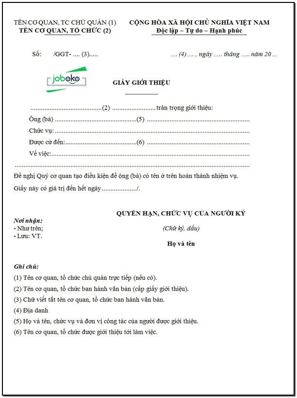 mau giay gioi thieu