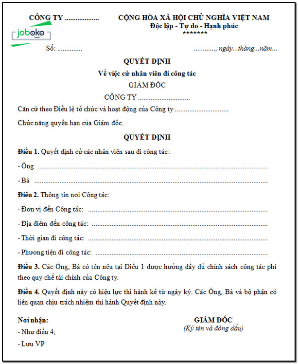 mau giay quyet dinh cu di cong tac 2