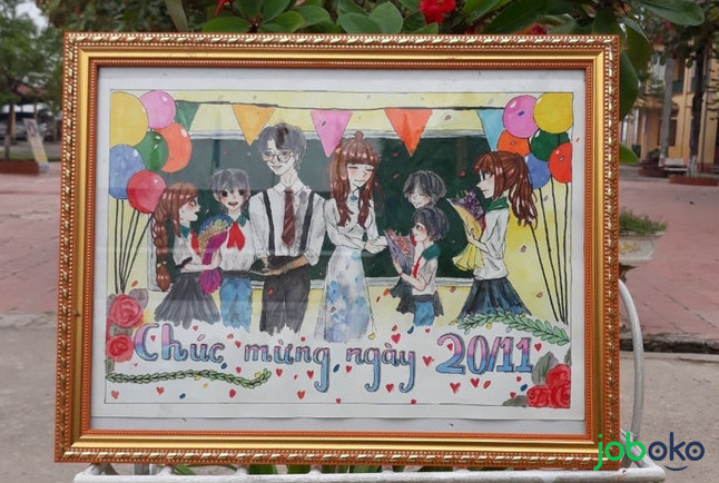 tranh ve co giao va hoc sinh 2