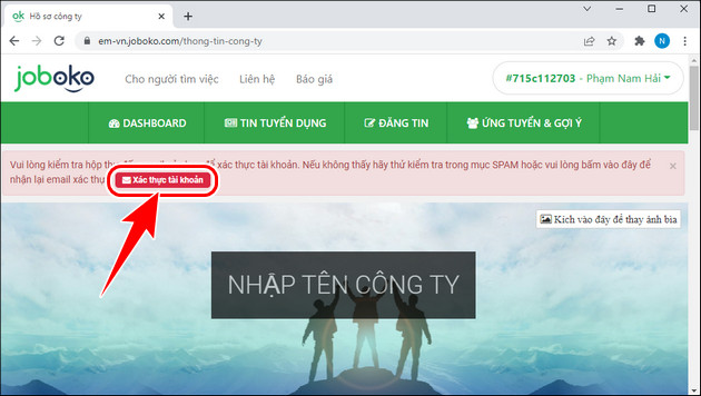 Cach tao tai khoan nha tuyen dung tren JobOKO