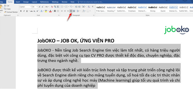 huong dan cach can le trong word 4